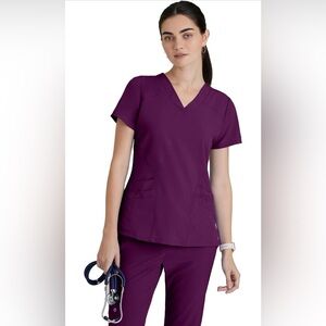 BARCO ONE Women's Pulse Scrub Top and Bottom in Wine